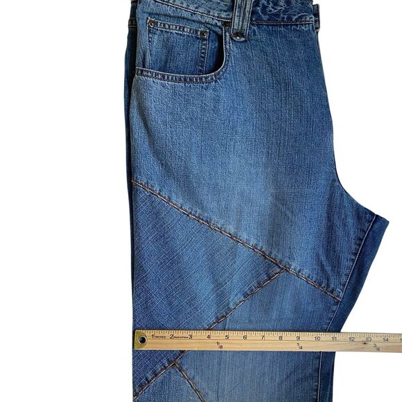 Vintage Carolina Blues Wide Leg Jeans Women’s 18 Stitched Cropped Boho Hippie - Picture 7 of 11